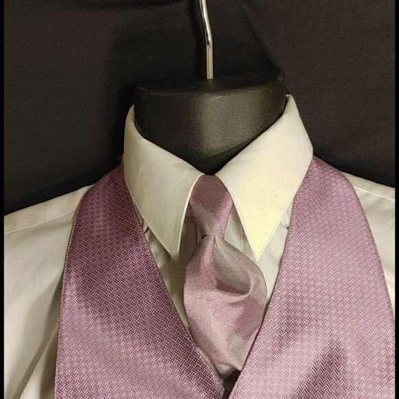 BOY'S LARR BRIO 3 PIECE FORMAL TUXEDO VEST & TIE - Picture 2 of 9